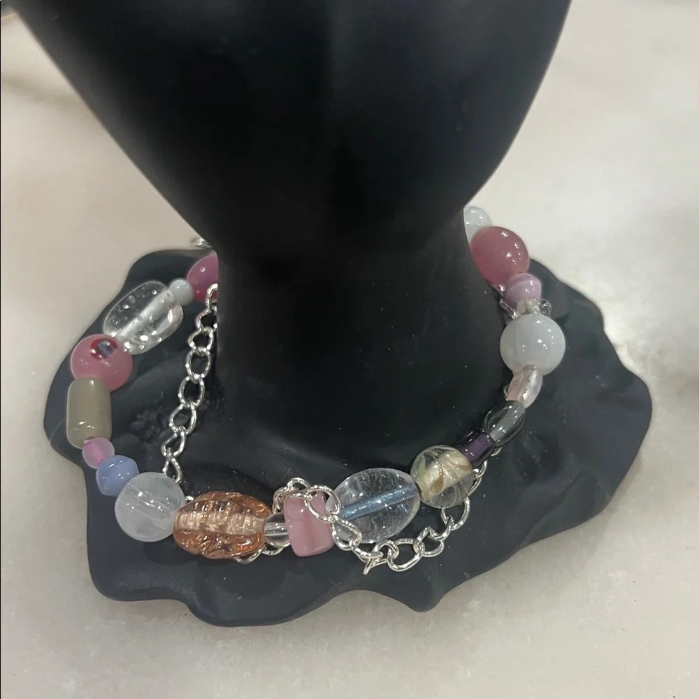 Chic Multicolor Beaded Bracelet with Silver Accents